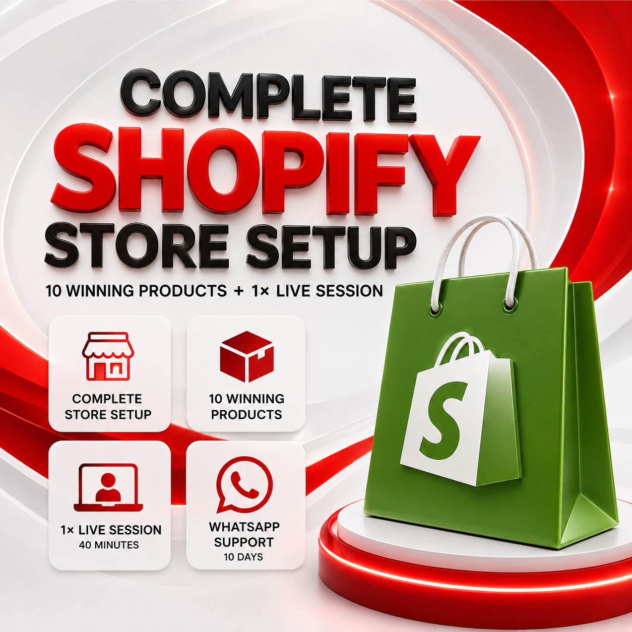 Complete Shopify Store Setup | 10 Winning Products + 1× 40-minute face-to-face live session
